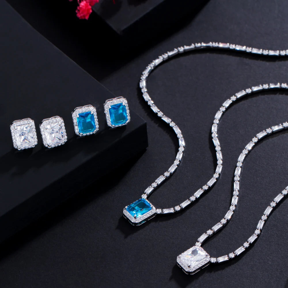 Zirconia Necklace and Earring Set