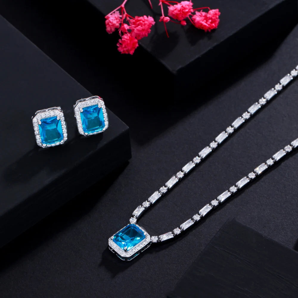 Zirconia Necklace and Earring Set