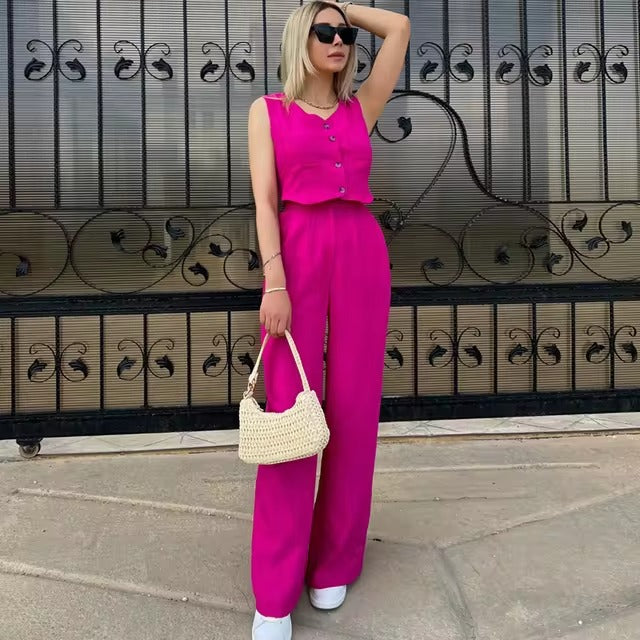 Casual Vest and Pants Set