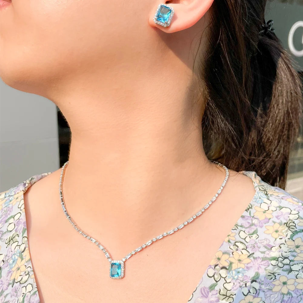 Zirconia Necklace and Earring Set