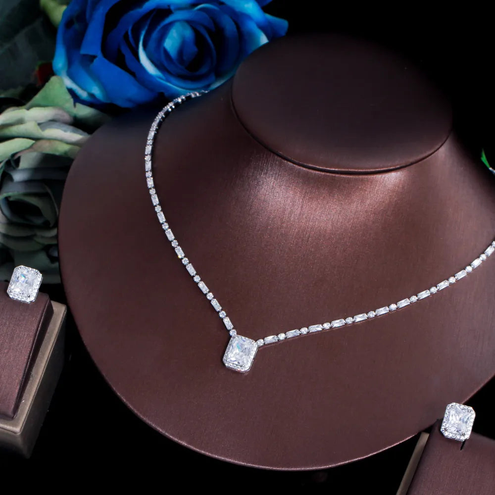 Zirconia Necklace and Earring Set