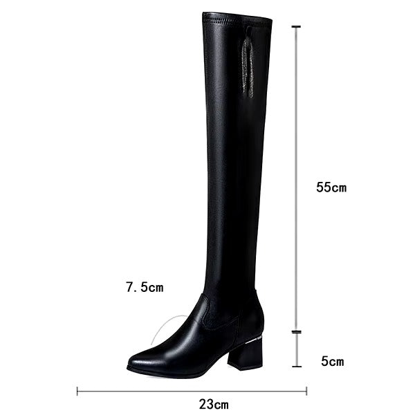 Bottes En Cuir Chaud Pour Femmes