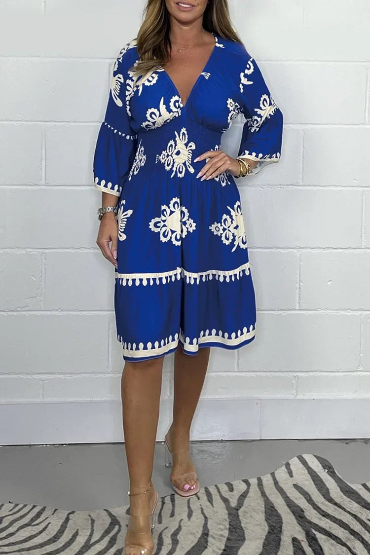 Carrie | Printed V-neck Dress