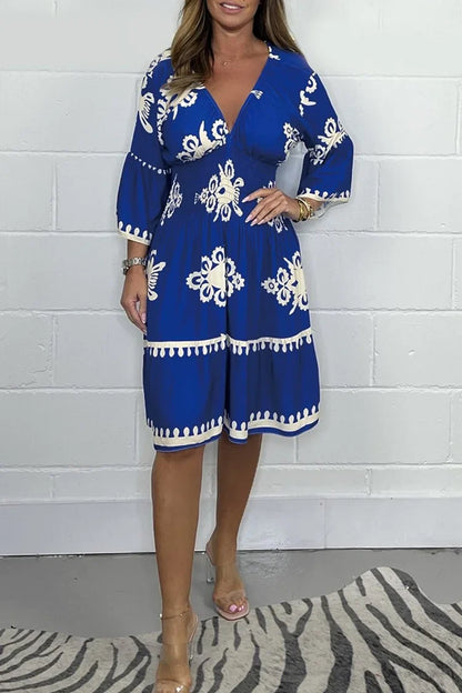Carrie | Printed V-neck Dress