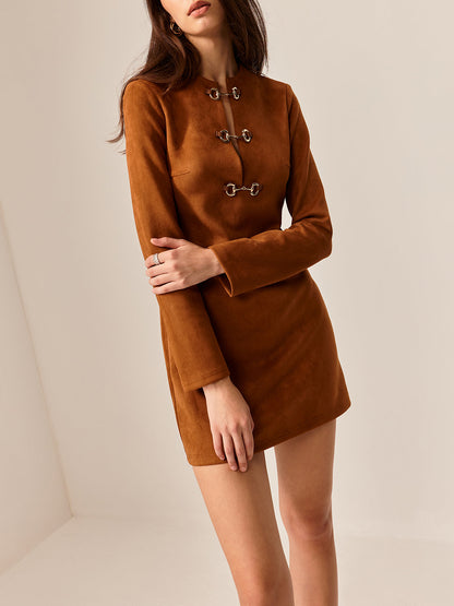 Suede Short Dress