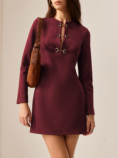 Suede Short Dress