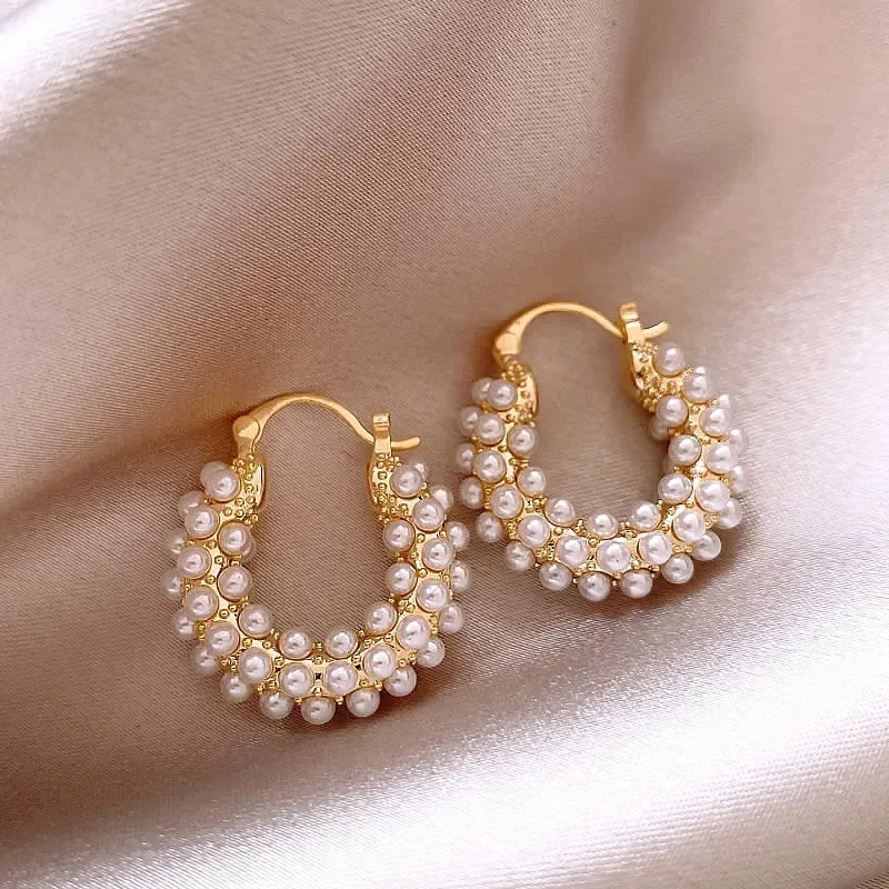 18k Gold Plated Round Pearl Earring