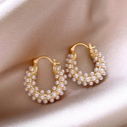 18k Gold Plated Round Pearl Earring