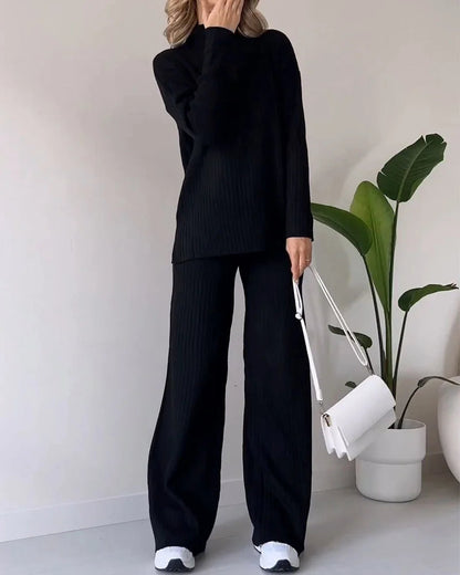 Chic Slit Casual Two-Piece Set