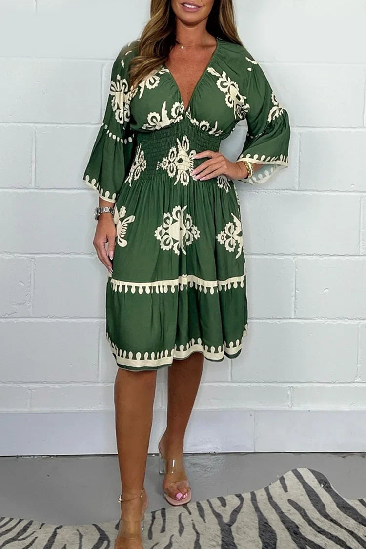 Carrie | Printed V-neck Dress