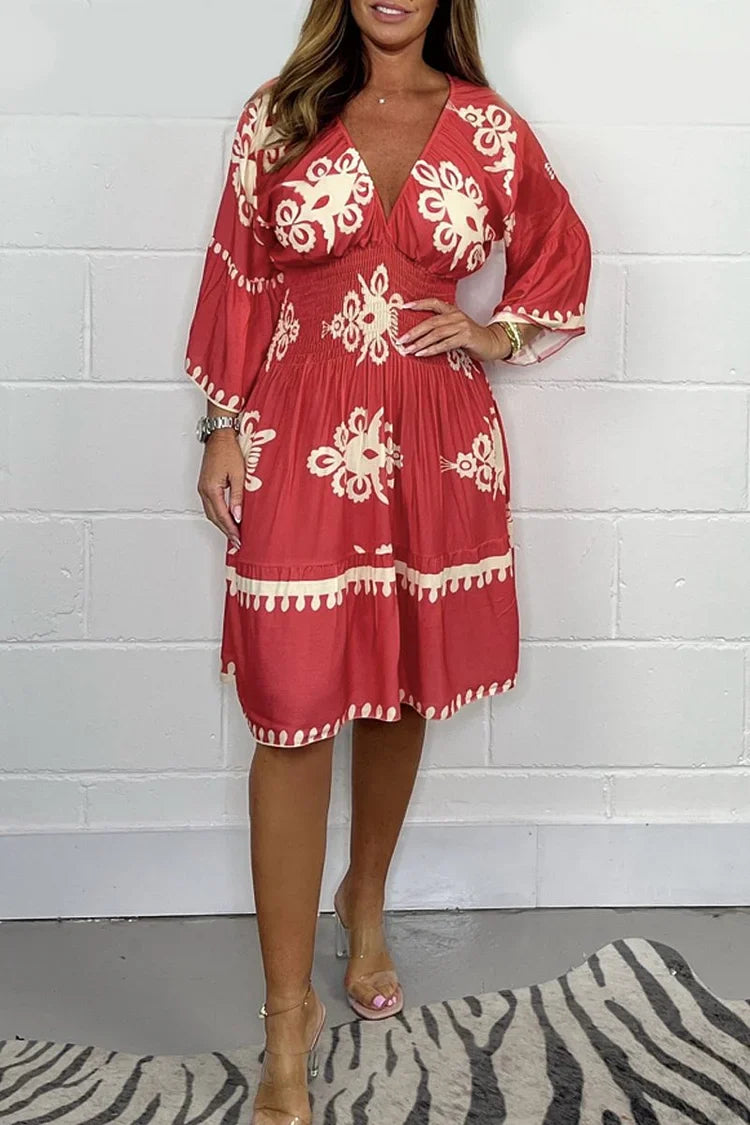 Carrie | Printed V-neck Dress