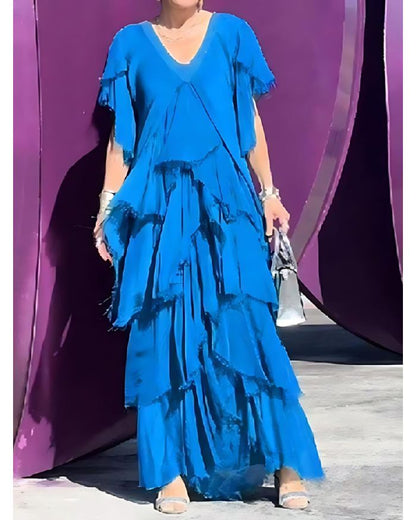 Elegant Dress With V-neck