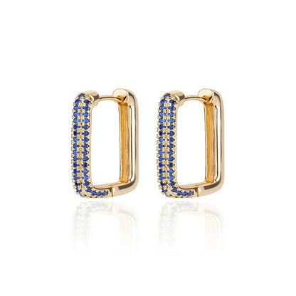 Hoop earring with multicolored zirconias