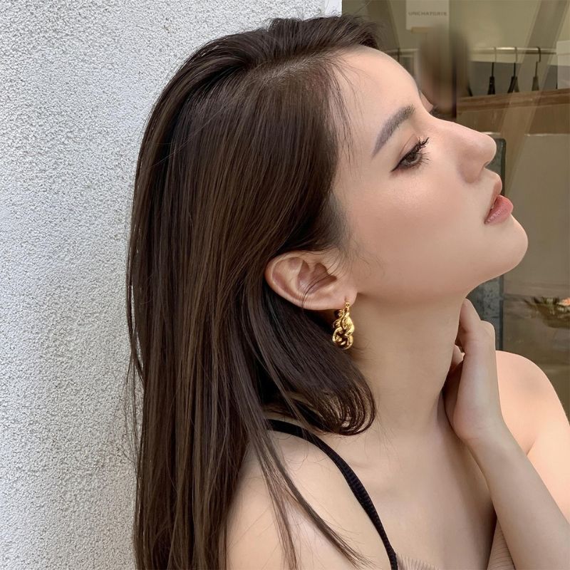 18k Gold Plated Geometric Vintage Earring