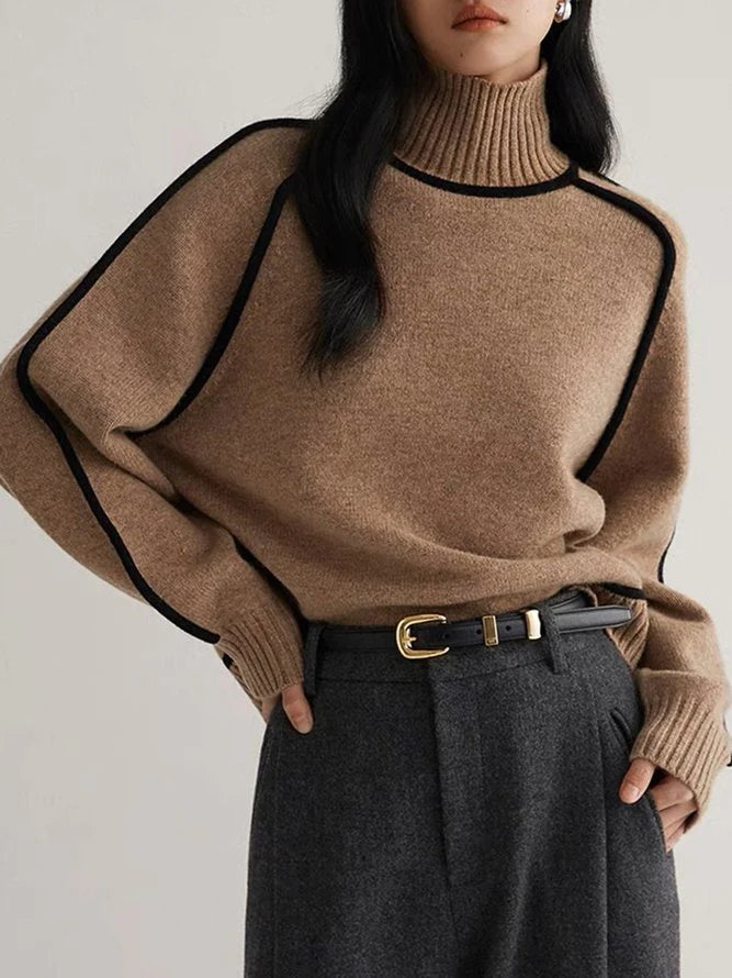 Brown Turtleneck Sweater