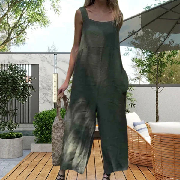 Casual Sleeveless Jumpsuit With Square Neckline