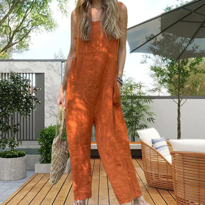 Casual Sleeveless Jumpsuit With Square Neckline