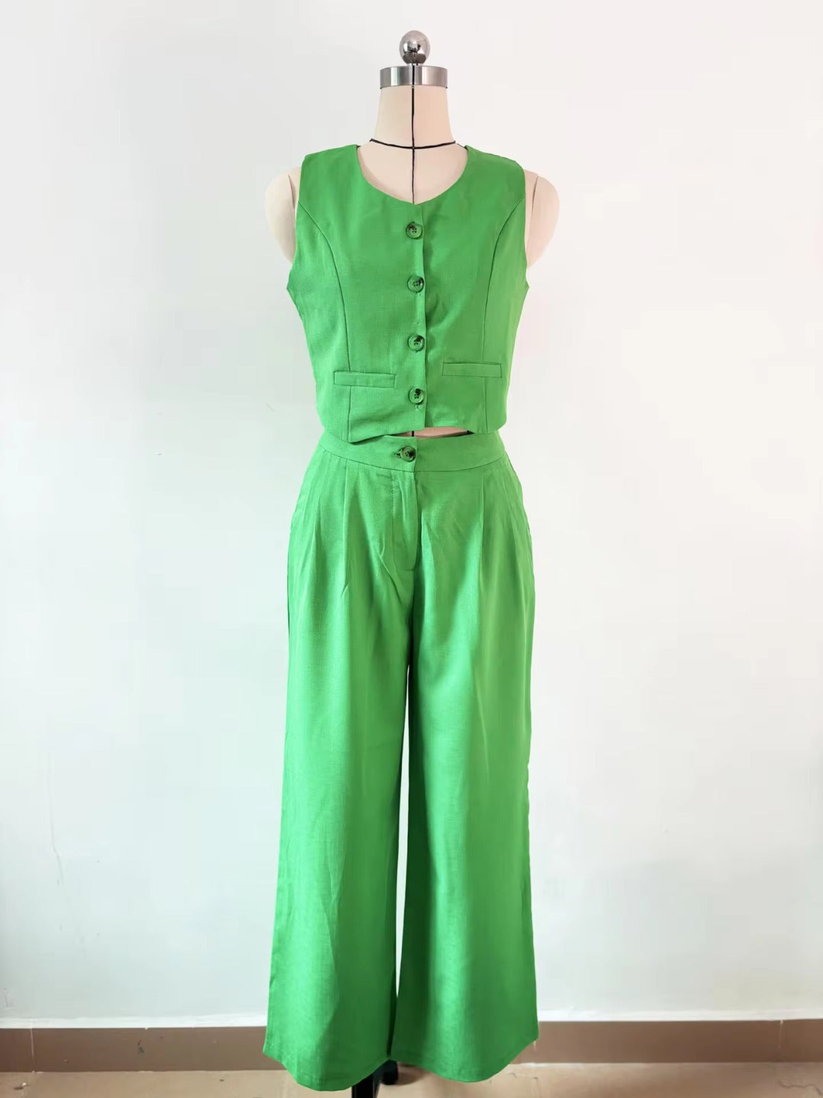 Casual Vest and Pants Set