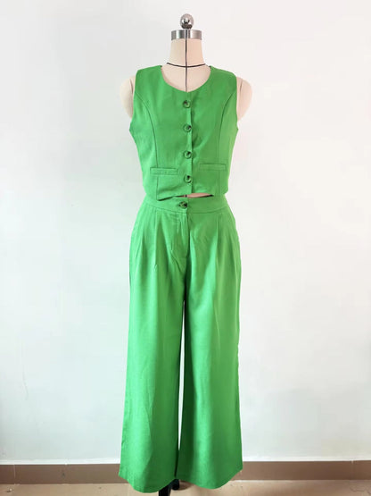 Casual Vest and Pants Set