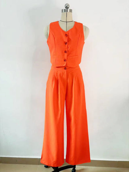 Casual Vest and Pants Set