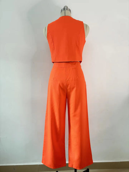 Casual Vest and Pants Set