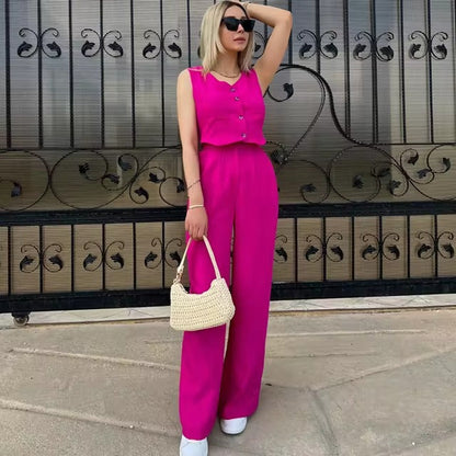 Casual Vest and Pants Set