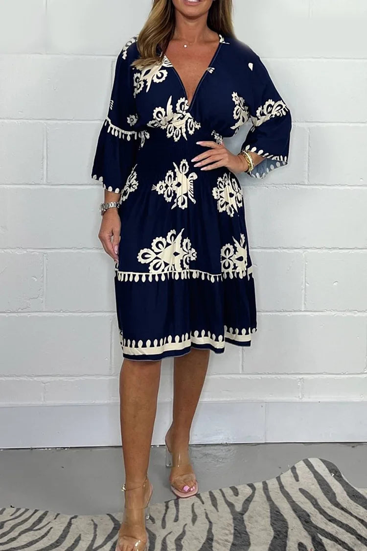Carrie | Printed V-neck Dress