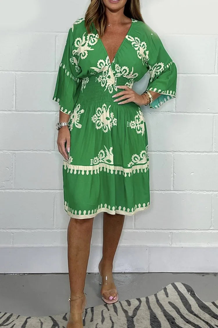 Carrie | Printed V-neck Dress