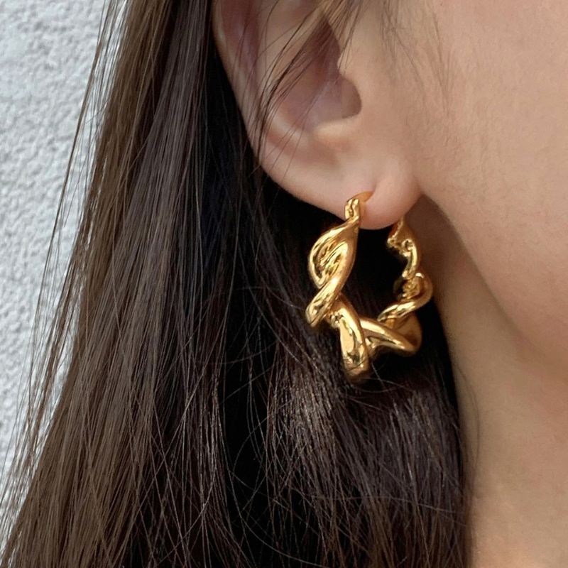 18k Gold Plated Geometric Vintage Earring