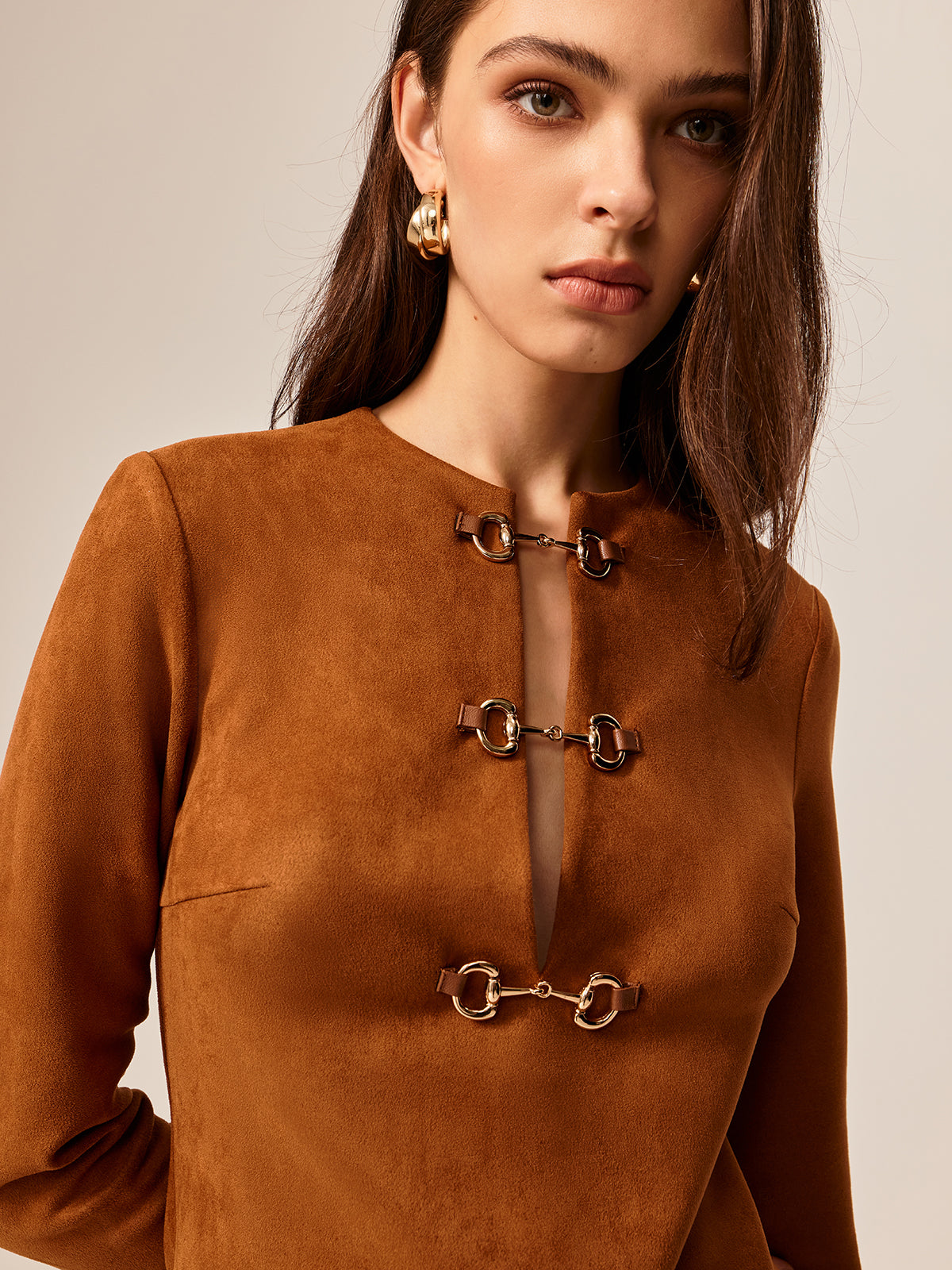 Suede Short Dress