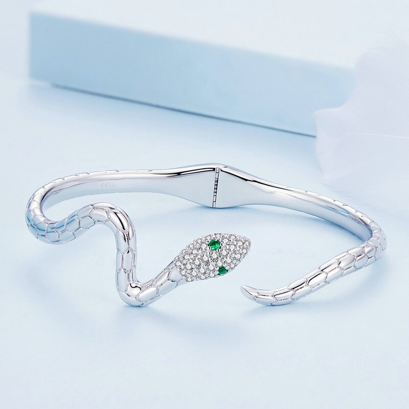 Snake Bracelet Studded with Zirconias