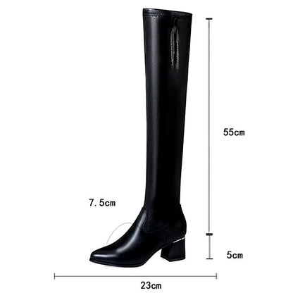 Bottes En Cuir Chaud Pour Femmes